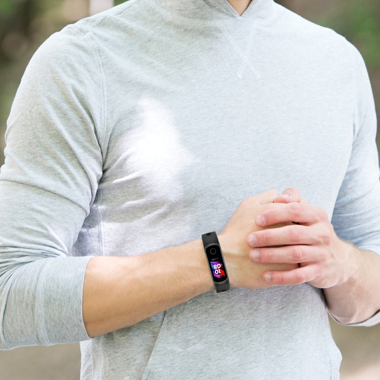 For Huawei Honor Band 5i / Band 4 Metal Buckle Silicone Watch Band, Size: Free Size(Black)