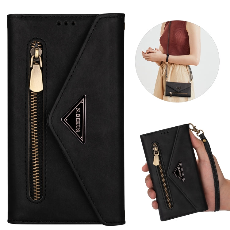 Skin Feel Zipper Horizontal Flip Leather Case with Holder & Card Slots & Photo Frame & Lanyard & Long Rope, For iPhone 6, For iPhone 6 Plus, For iPhone 7 / 8 / SE (2020), For iPhone 7 Plus / 8 Plus