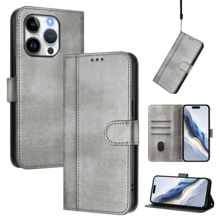 Line Splicing Buckle Retro Leather Phone Case, For iPhone 15 Pro Max, For iPhone 15 Pro, For iPhone 15 Plus