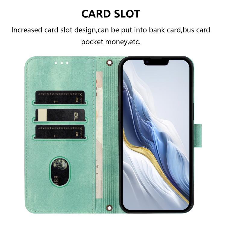 Line Splicing Buckle Retro Leather Phone Case, For iPhone 15, For iPhone 14 Plus, For iPhone 14 / 13