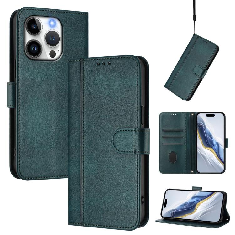 Line Splicing Buckle Retro Leather Phone Case, For iPhone 13 Pro Max, For iPhone 13 Pro, For iPhone 13 mini