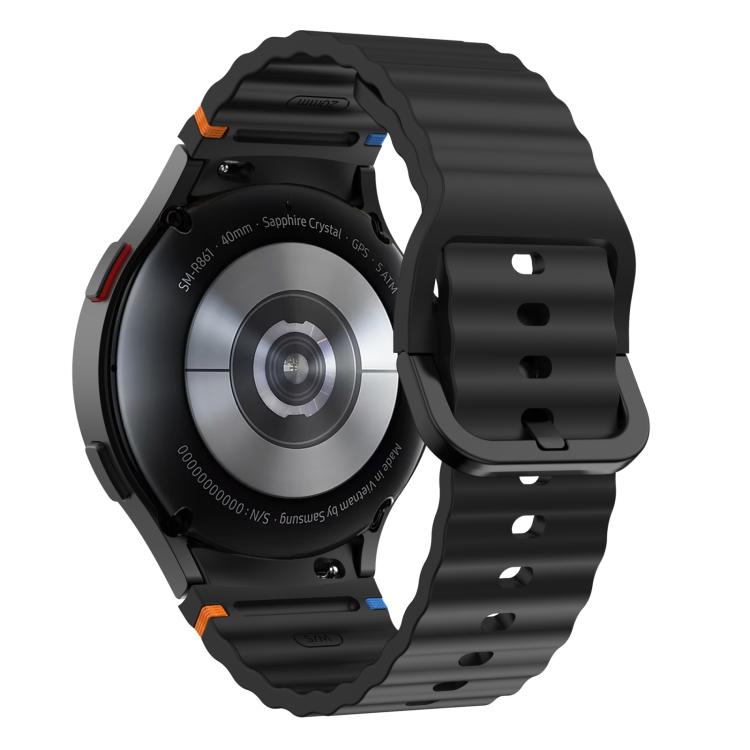xDfind Wavy Grain Stitched Colorful Buckle Silicone Watch Band, For Samsung Galaxy Watch FE / 7 / 6 / 5 / 4