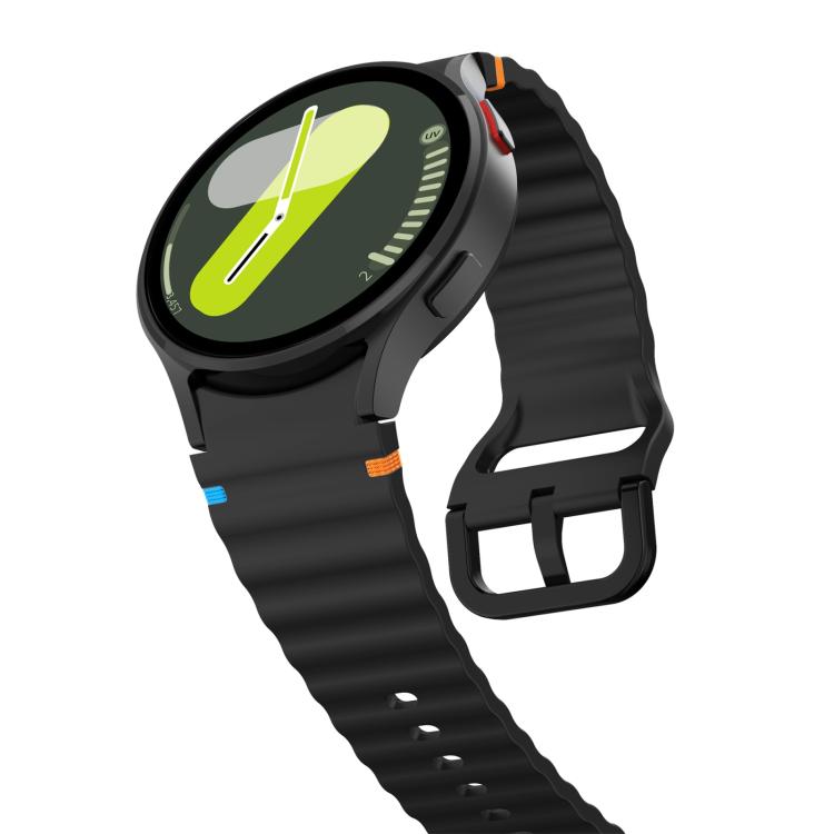 xDfind Wavy Grain Stitched Colorful Buckle Silicone Watch Band, For Samsung Galaxy Watch FE / 7 / 6 / 5 / 4