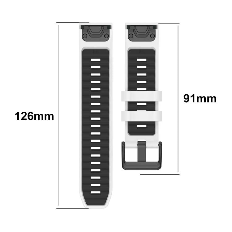 xDfind Dual Color Quick Release Steel Buckle Silicone Watch Band, For Garmin 26mm, For Garmin 22mm