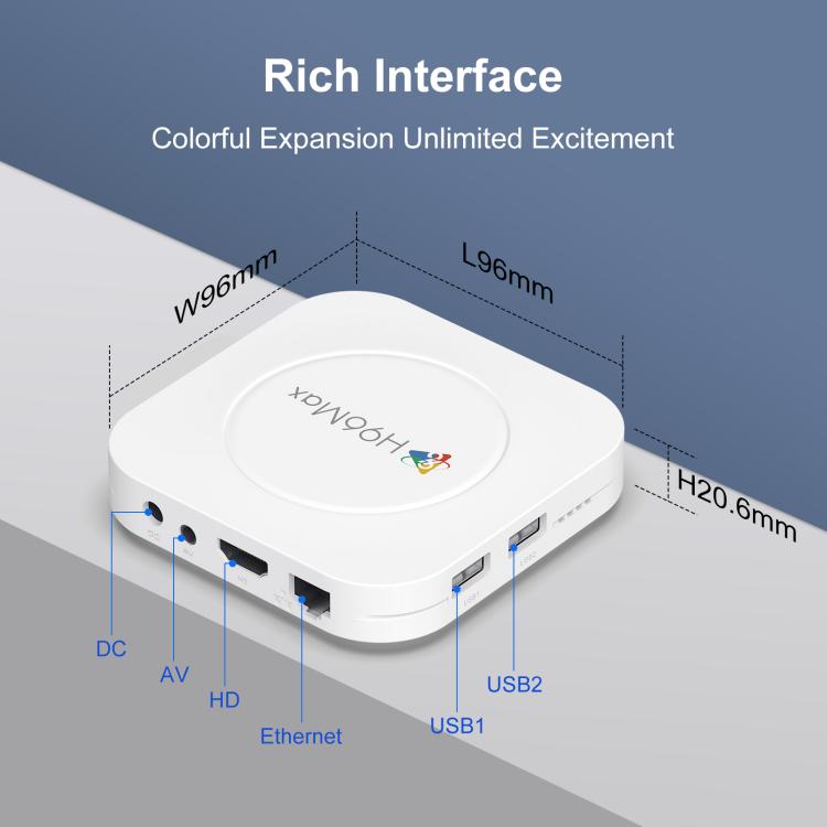H96 Max M1 Plus Android 14.0 Smart TV-Box, RK3528 Quad-Core ARM Cortex-A53, 2GB+16GB, 4GB+32GB, 4GB+128GB