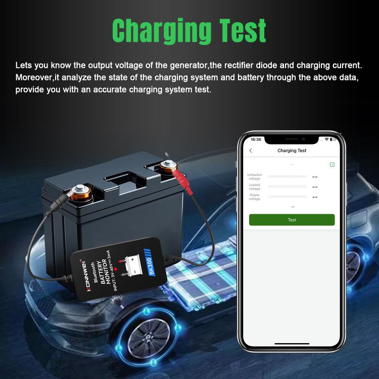 KONNWEI BK300 6V / 12V / 24V Auto-Bluetooth 5.0 Batterieüberwachungs-Diagnosetool, BK300
