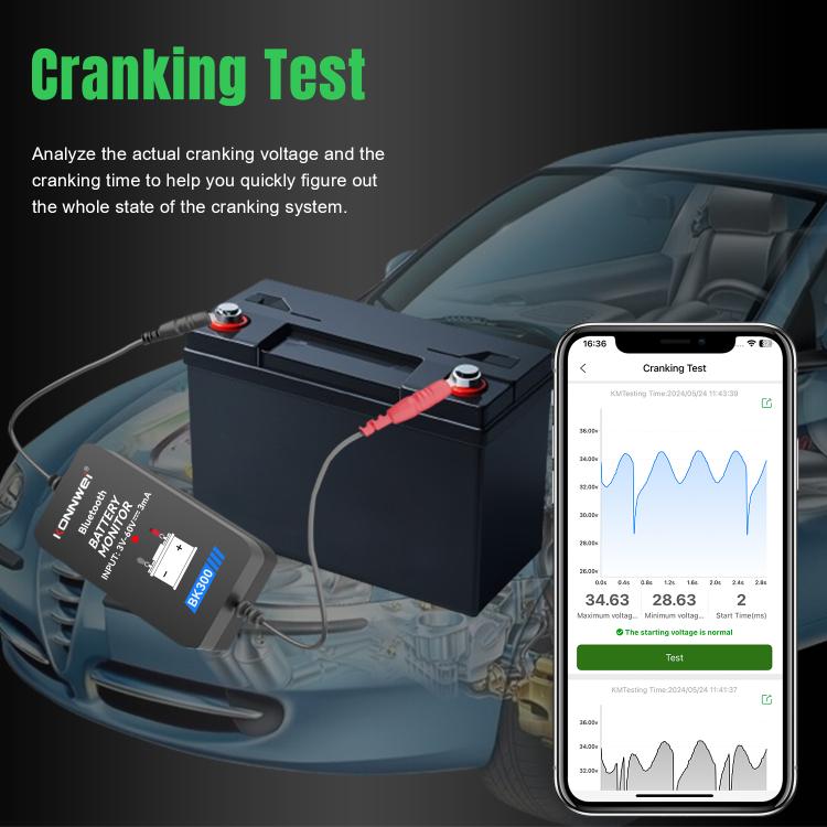 KONNWEI BK300 6V / 12V / 24V Auto-Bluetooth 5.0 Batterieüberwachungs-Diagnosetool, BK300