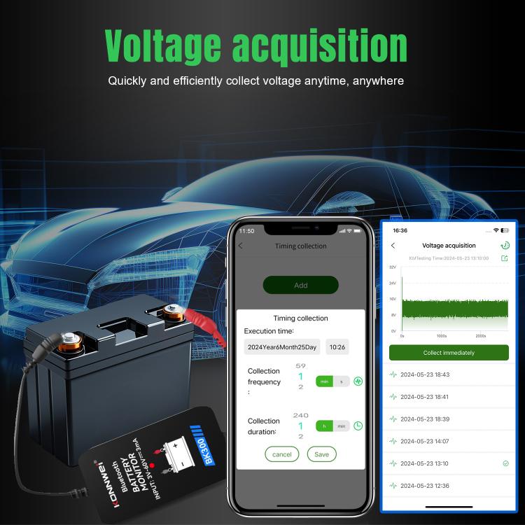 KONNWEI BK300 6V / 12V / 24V Auto-Bluetooth 5.0 Batterieüberwachungs-Diagnosetool, BK300