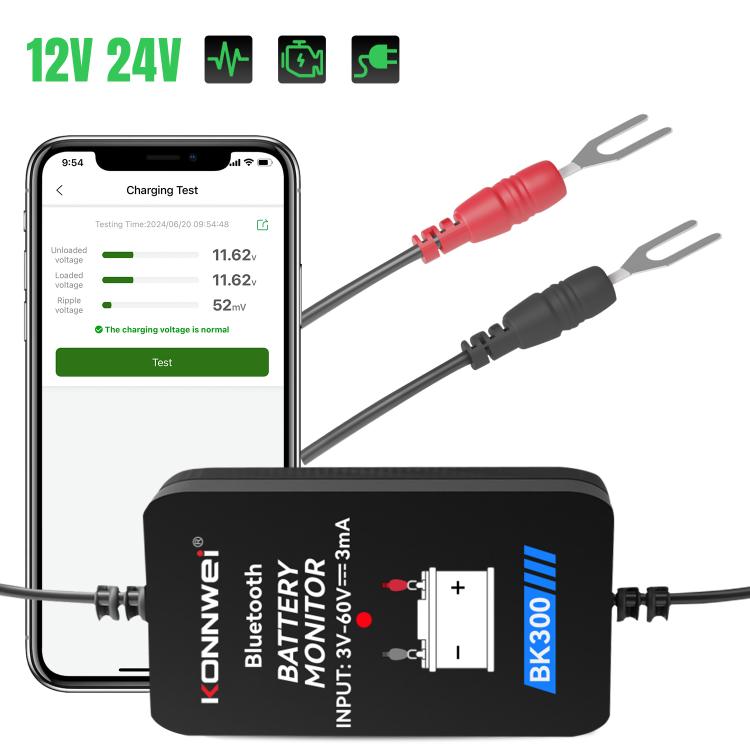 KONNWEI BK300 6V / 12V / 24V Auto-Bluetooth 5.0 Batterieüberwachungs-Diagnosetool, BK300