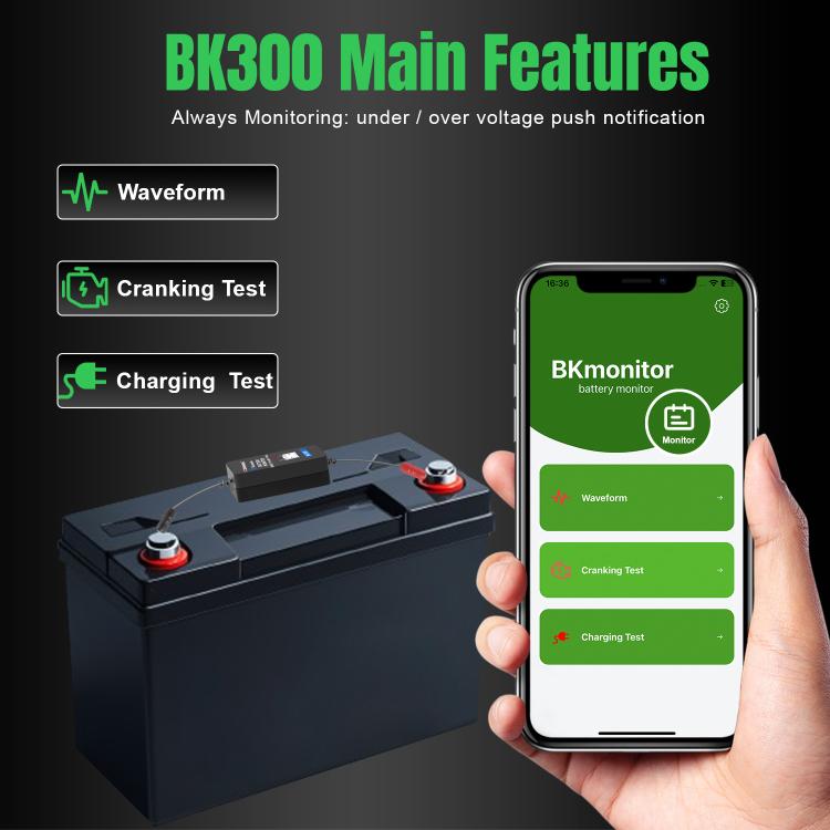 KONNWEI BK300 6V / 12V / 24V Auto-Bluetooth 5.0 Batterieüberwachungs-Diagnosetool, BK300
