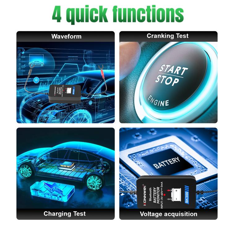 KONNWEI BK300 6V / 12V / 24V Auto-Bluetooth 5.0 Batterieüberwachungs-Diagnosetool, BK300