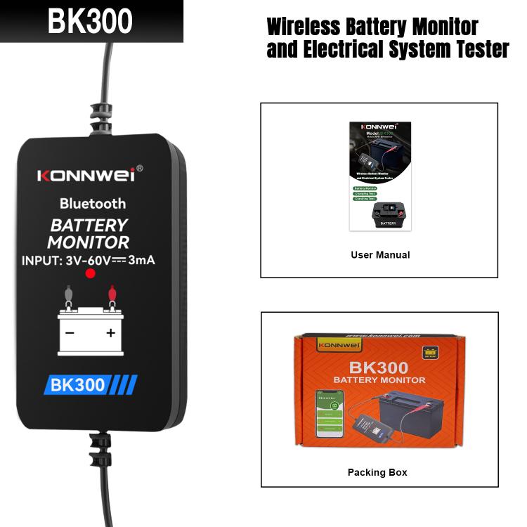 KONNWEI BK300 6V / 12V / 24V Auto-Bluetooth 5.0 Batterieüberwachungs-Diagnosetool, BK300