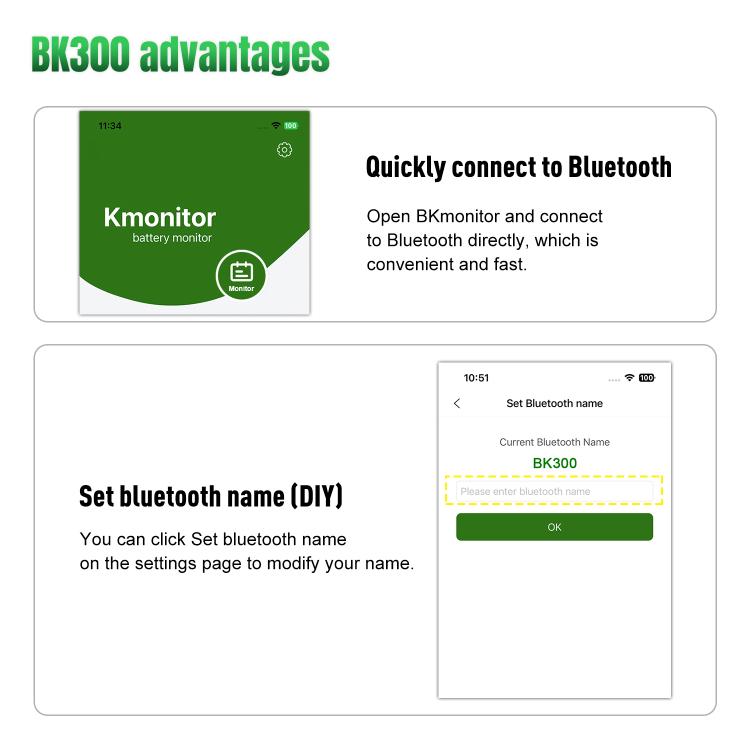 KONNWEI BK300 6V / 12V / 24V Auto-Bluetooth 5.0 Batterieüberwachungs-Diagnosetool, BK300