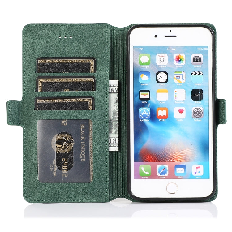 Retro-Lederhülle mit Magnetverschluss, horizontal aufklappbar, mit Ständer, Kartenfächern, Bilderrahmen und Geldbörse, für iPhone 6, für iPhone 6 Plus, für iPhone SE 2022 / SE 2020 / 8 / 7, für iPhone 8 Plus / 7 Plus