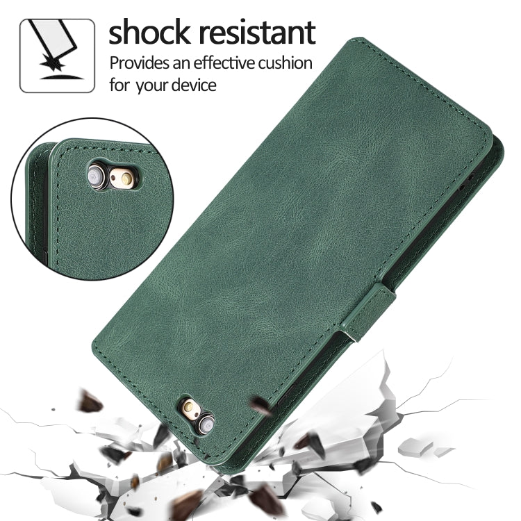 Retro-Lederhülle mit Magnetverschluss, horizontal aufklappbar, mit Ständer, Kartenfächern, Bilderrahmen und Geldbörse, für iPhone 6, für iPhone 6 Plus, für iPhone SE 2022 / SE 2020 / 8 / 7, für iPhone 8 Plus / 7 Plus