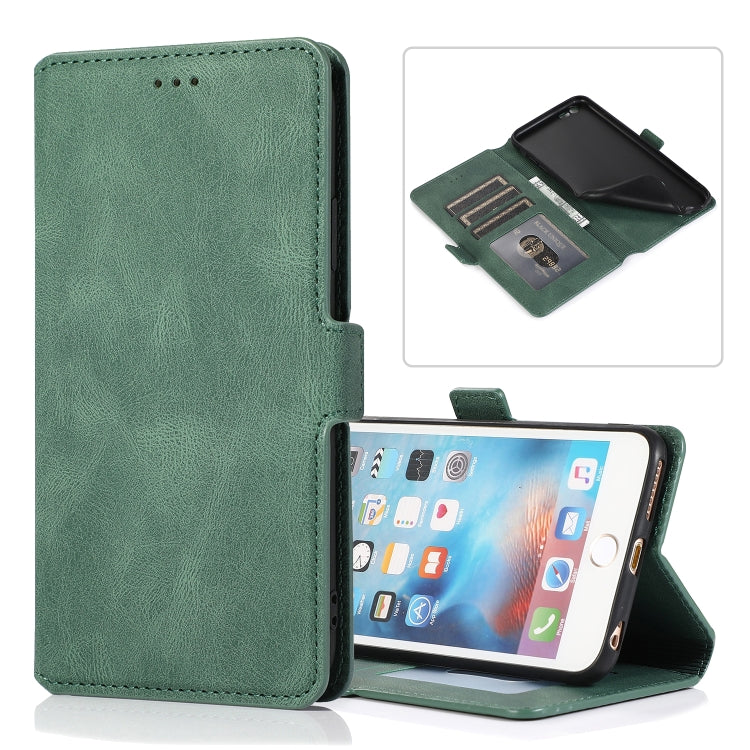 Retro-Lederhülle mit Magnetverschluss, horizontal aufklappbar, mit Ständer, Kartenfächern, Bilderrahmen und Geldbörse, für iPhone 6, für iPhone 6 Plus, für iPhone SE 2022 / SE 2020 / 8 / 7, für iPhone 8 Plus / 7 Plus