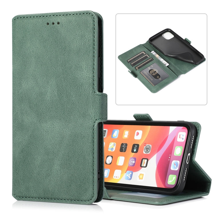 Retro-Lederhülle mit Magnetverschluss, horizontal aufklappbar, mit Halterung, Kartenfächern, Bilderrahmen & Portemonnaie, für iPhone 11, für iPhone 11 Pro, für iPhone 11 Pro Max, für iPhone XS / X