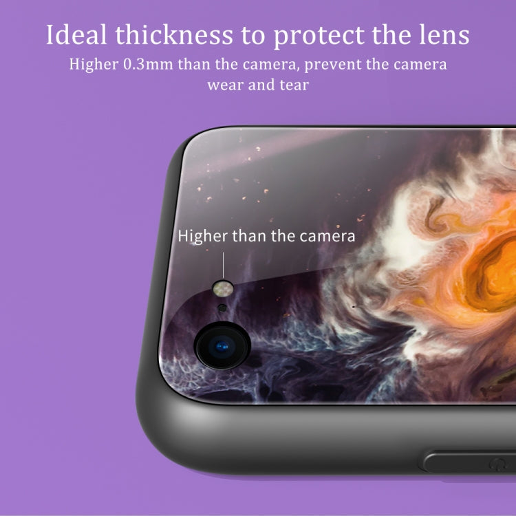 Schutzhülle aus Glas mit Marmormuster, für iPhone SE 2022 / SE 2020 / 8 / 7, für iPhone X