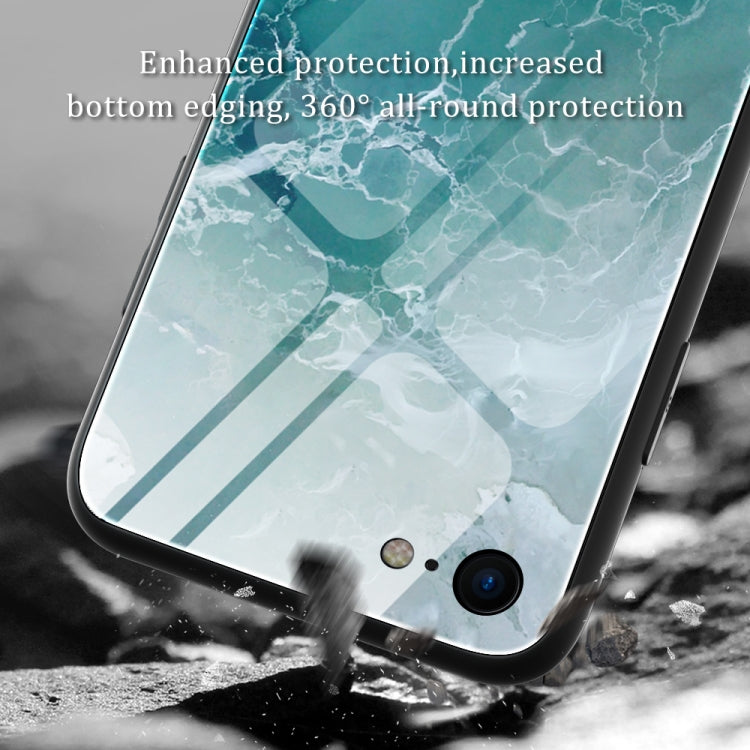 Schutzhülle aus Glas mit Marmormuster, für iPhone SE 2022 / SE 2020 / 8 / 7, für iPhone X