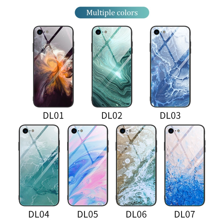 Schutzhülle aus Glas mit Marmormuster, für iPhone SE 2022 / SE 2020 / 8 / 7, für iPhone X