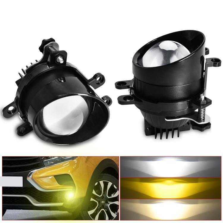 T12 2pcs/Pack 55W 3 inch High Power Dual Lens Fog Light Oblique Style for Toyota, T12 Left Driver, T12 Right Driver