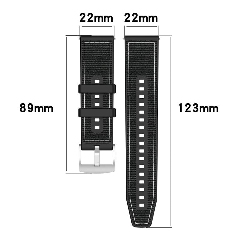xDfind Hybrid Nylon Braid Silicone Watch Band, For Huawei Watch Fit4 / Fit3 / Fit4 Pro 20mm, For Huawei Watch D2 22mm