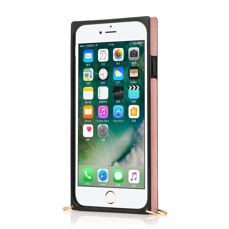 Stoßfeste Schutzhülle aus PU+TPU mit Handschlaufe, Umhängeband, Halterung und Kartenfach, für iPhone 6, für iPhone 7 / 8 / SE 2020, für iPhone 6 Plus, für iPhone 8 Plus / 7 Plus