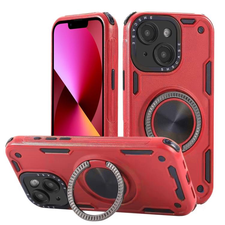 Three-core Mecha 360 Degree Rotation Magnetic Holder Phone Case, For iPhone 15 Pro Max, For iPhone 15, For iPhone 14, For iPhone 14 Pro Max, For iPhone 13 Pro Max, For iPhone 13