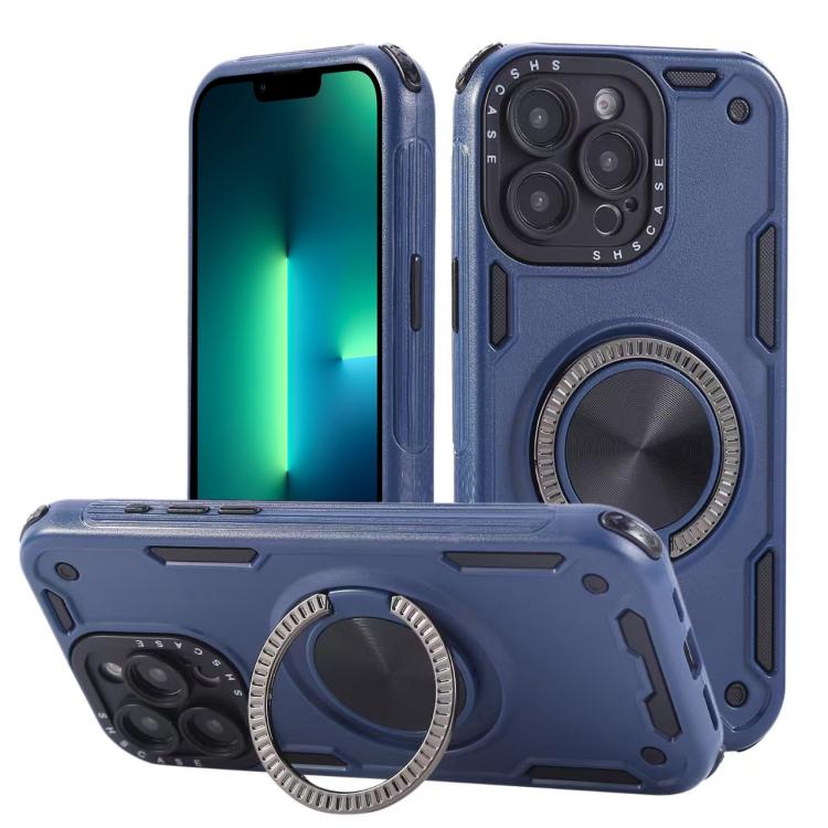 Three-core Mecha 360 Degree Rotation Magnetic Holder Phone Case, For iPhone 15 Pro Max, For iPhone 15, For iPhone 14, For iPhone 14 Pro Max, For iPhone 13 Pro Max, For iPhone 13