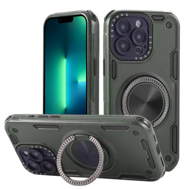 Three-core Mecha 360 Degree Rotation Magnetic Holder Phone Case, For iPhone 15 Pro Max, For iPhone 15, For iPhone 14, For iPhone 14 Pro Max, For iPhone 13 Pro Max, For iPhone 13