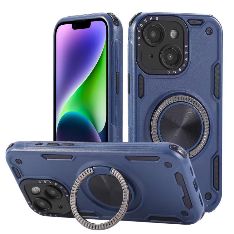 Three-core Mecha 360 Degree Rotation Magnetic Holder Phone Case, For iPhone 15 Pro Max, For iPhone 15, For iPhone 14, For iPhone 14 Pro Max, For iPhone 13 Pro Max, For iPhone 13