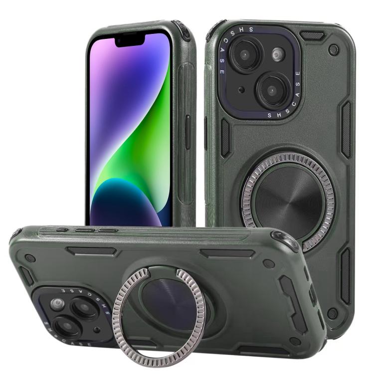 Three-core Mecha 360 Degree Rotation Magnetic Holder Phone Case, For iPhone 15 Pro Max, For iPhone 15, For iPhone 14, For iPhone 14 Pro Max, For iPhone 13 Pro Max, For iPhone 13