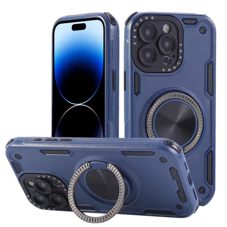 Three-core Mecha 360 Degree Rotation Magnetic Holder Phone Case, For iPhone 15 Pro Max, For iPhone 15, For iPhone 14, For iPhone 14 Pro Max, For iPhone 13 Pro Max, For iPhone 13