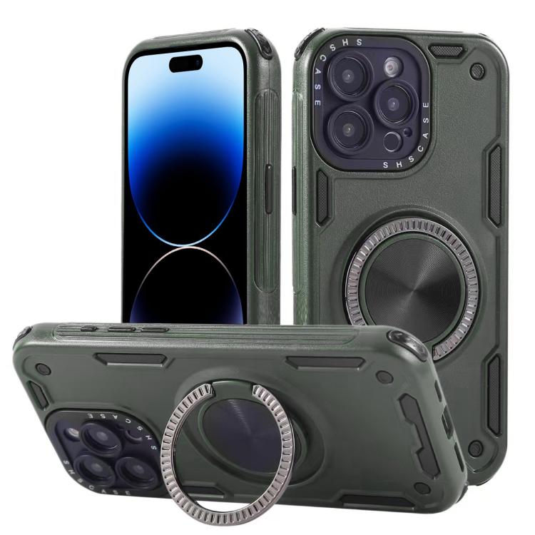 Three-core Mecha 360 Degree Rotation Magnetic Holder Phone Case, For iPhone 15 Pro Max, For iPhone 15, For iPhone 14, For iPhone 14 Pro Max, For iPhone 13 Pro Max, For iPhone 13