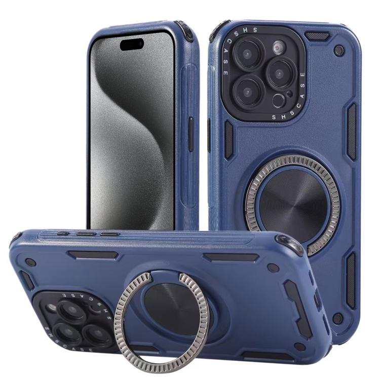 Three-core Mecha 360 Degree Rotation Magnetic Holder Phone Case, For iPhone 15 Pro Max, For iPhone 15, For iPhone 14, For iPhone 14 Pro Max, For iPhone 13 Pro Max, For iPhone 13