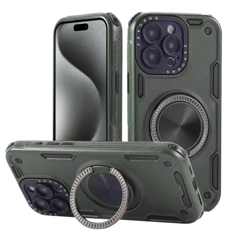 Three-core Mecha 360 Degree Rotation Magnetic Holder Phone Case, For iPhone 15 Pro Max, For iPhone 15, For iPhone 14, For iPhone 14 Pro Max, For iPhone 13 Pro Max, For iPhone 13