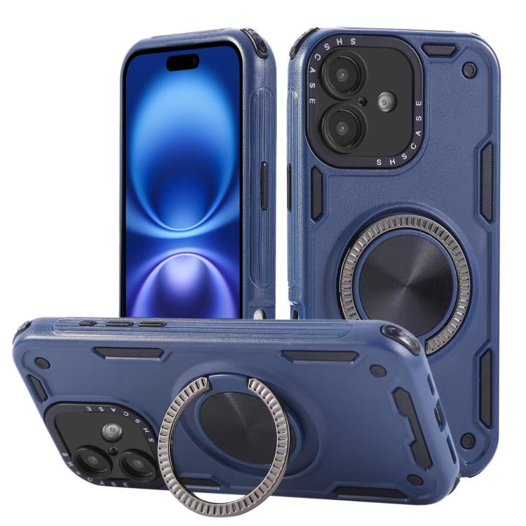 Three-core Mecha 360 Degree Rotation Magnetic Holder Phone Case, For iPhone 17 Pro Max, For iPhone 17 Pro, For iPhone 16 Pro Max, For iPhone 16 Pro, For iPhone 16 Plus, For iPhone 16