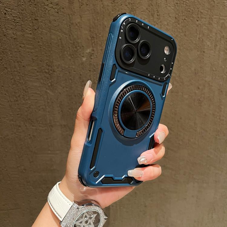Three-core Mecha 360 Degree Rotation Magnetic Holder Phone Case, For iPhone 17 Pro Max, For iPhone 17 Pro, For iPhone 16 Pro Max, For iPhone 16 Pro, For iPhone 16 Plus, For iPhone 16