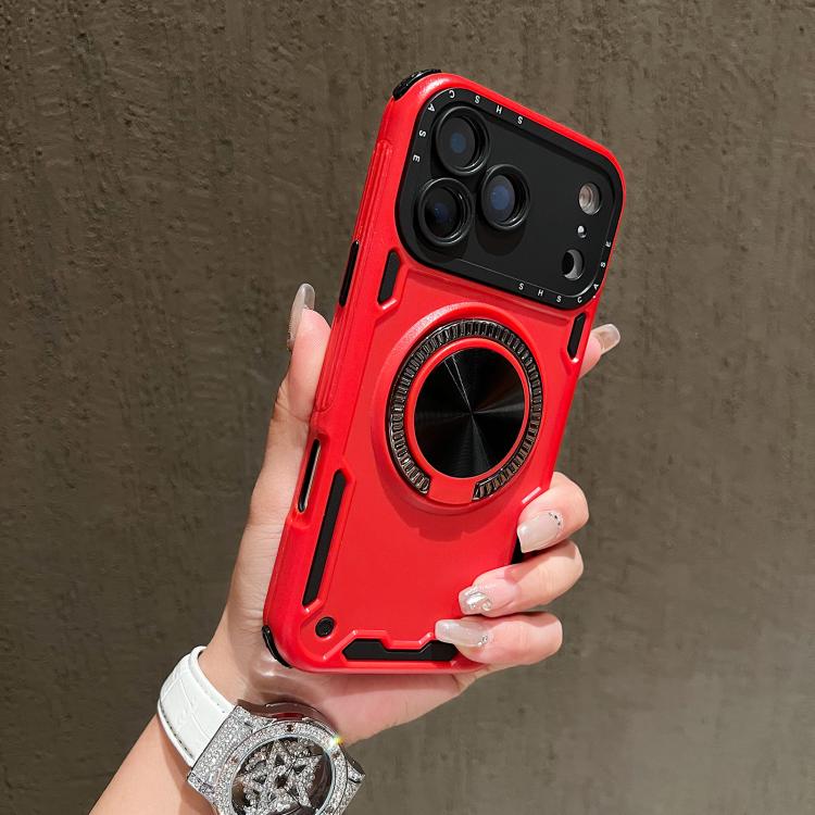 Three-core Mecha 360 Degree Rotation Magnetic Holder Phone Case, For iPhone 17 Pro Max, For iPhone 17 Pro, For iPhone 16 Pro Max, For iPhone 16 Pro, For iPhone 16 Plus, For iPhone 16