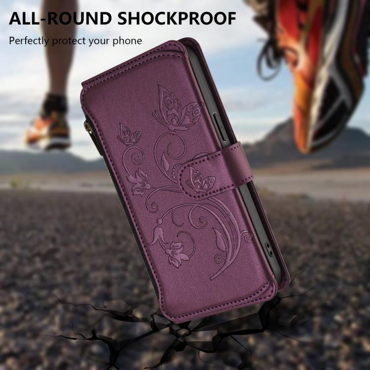 Butterfly Love Flower Multi-card Zipper Wallet Leather Phone Case, For iPhone X / XS, For iPhone XR, For iPhone XS Max