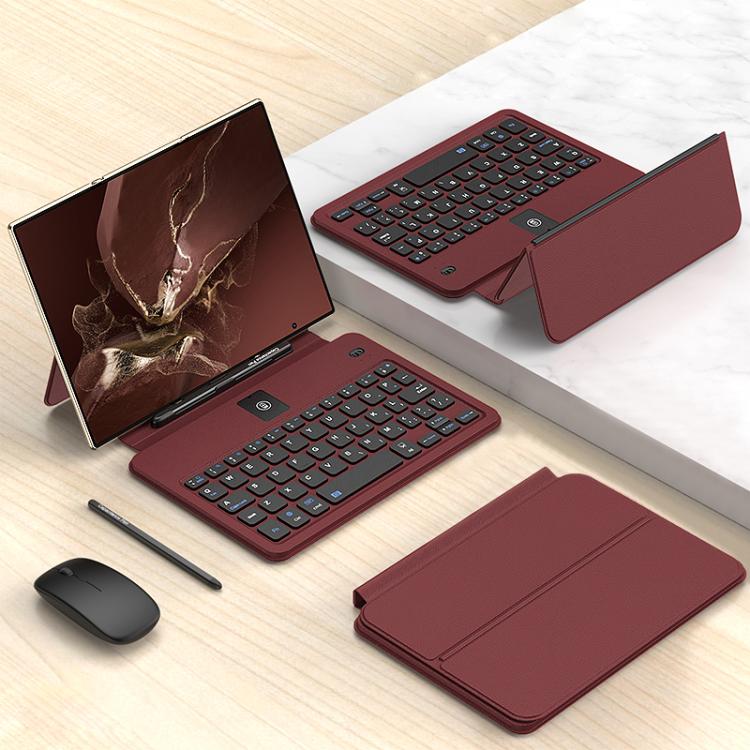 Integrated Full Coverage Bluetooth Keyboard Leather Case Set with Pen and Mouse
