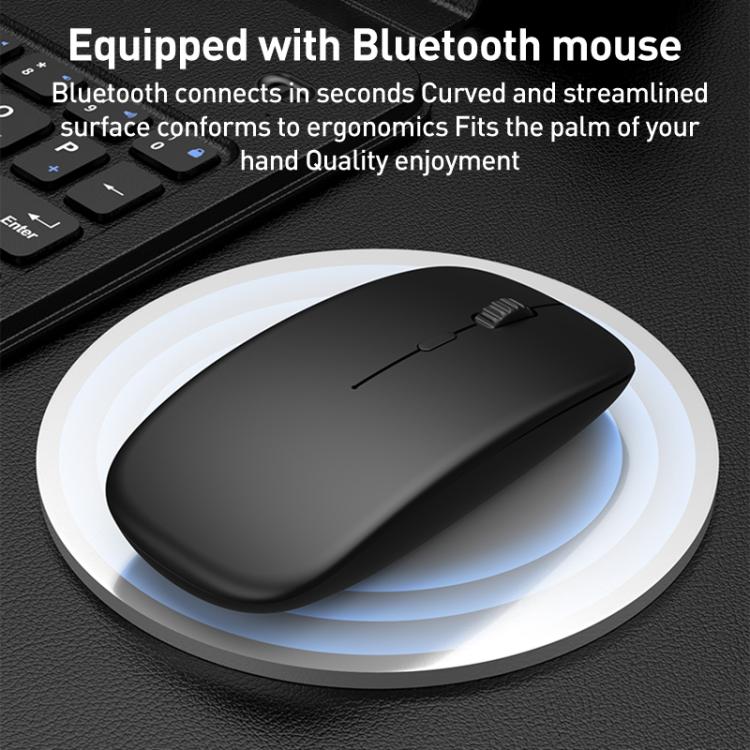Integrated Full Coverage Bluetooth Keyboard Leather Case Set with Pen and Mouse
