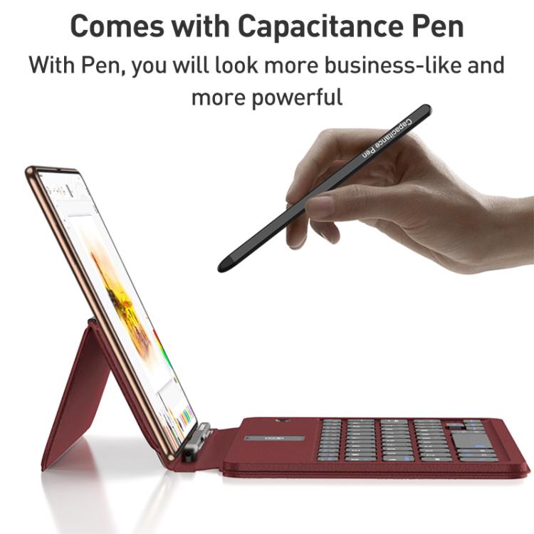 Integrated Full Coverage Bluetooth Keyboard Leather Case Set with Pen and Mouse