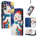 Christmas Series Buckle Leather Phone Case with Hand Strap, For Samsung Galaxy A34 5G, For Samsung Galaxy A54 5G, For Samsung Galaxy A13 5G / 4G / A04 / A04s, For Samsung Galaxy M53 5G