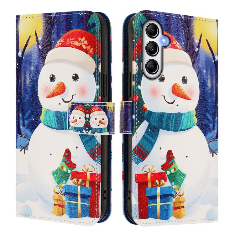 Christmas Series Buckle Leather Phone Case with Hand Strap, For Samsung Galaxy A34 5G, For Samsung Galaxy A54 5G, For Samsung Galaxy A13 5G / 4G / A04 / A04s, For Samsung Galaxy M53 5G
