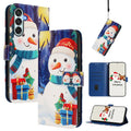 Christmas Series Buckle Leather Phone Case with Hand Strap, For Samsung Galaxy M34 5G / F34 5G, For Samsung Galaxy A25 5G, For Samsung Galaxy M54 5G / F54 5G, For Samsung Galaxy M14 5G