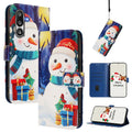 Christmas Series Buckle Leather Phone Case with Hand Strap, For Samsung Galaxy M36 5G, For Samsung Galaxy A17 / A26 5G, For Samsung Galaxy M56 5G, For Samsung Galaxy F16 5G / M16 5G