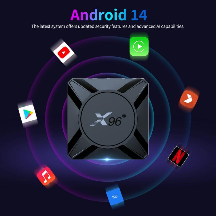 X96 M300 Android 14 Smart TV Box with Remote Control, Amlogic S905X5M Quad-Core