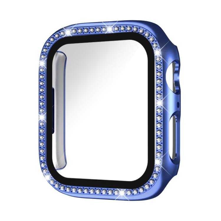 xDfind Single Row Diamond Tempered Glass Film Integrated PC Watch Case, For Apple Watch Series 9 / 8 / 7 41mm, For Apple Watch Series 3 / 2 / 1 38mm