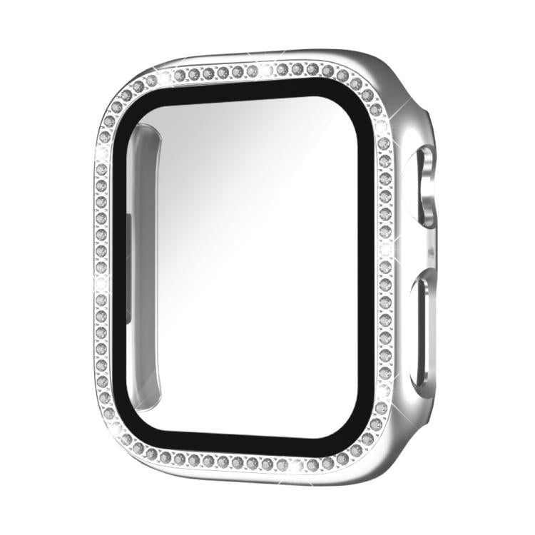 xDfind Single Row Diamond Tempered Glass Film Integrated PC Watch Case, For Apple Watch Ultra 3 / 2 / 1 49mm, For Apple Watch Series 9 / 8 / 7 45mm